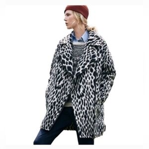 Banana Republic Cocoon Moto Oversized Jacket Alpaca/Italian Wool Blend Size S